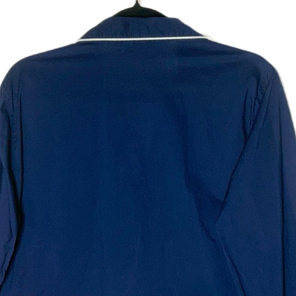 J. Crew Cotton Sleep Shirt with Chest Pocket, Navy with White Piping, Size S - Picture 9 of 13